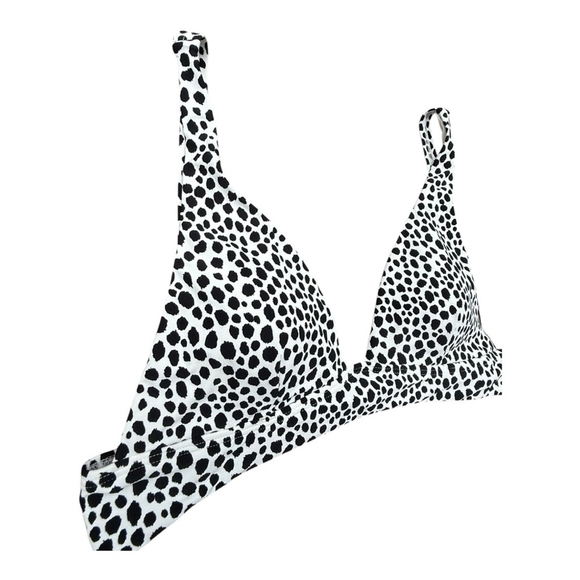 Michael Kors Women’s Medium Tie Back Bikini Top - Spot Black & White NWT - Picture 3 of 12